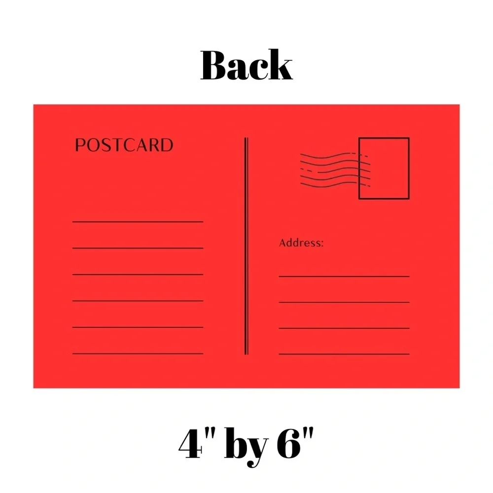 Set of 10 Bright Red Thank You Postcards